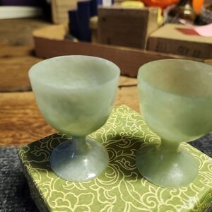 Green Jade Miniature Goblets